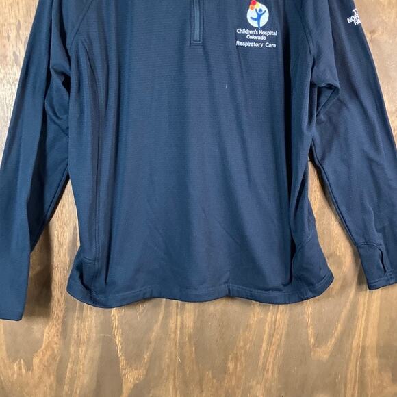 The North Face Womens Sweatshirt Navy Blue 1/4 Zip Mock Long Sleeve Stretch XXL - Picture 3 of 12